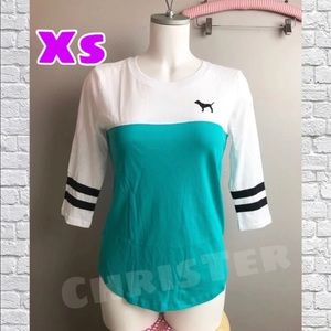 VS PINK FOOTBALL TEE 3/4 sleeve NEW IN PACKAGING